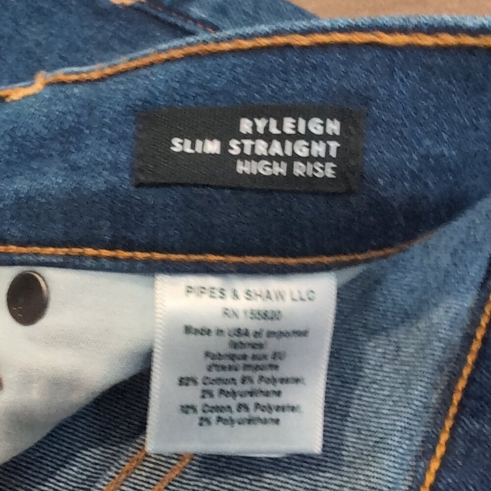 Veronica Beard Ryleigh High Rise Slim Straight Jean Capri 26 Raw Hem Oxford - Picture 5 of 9